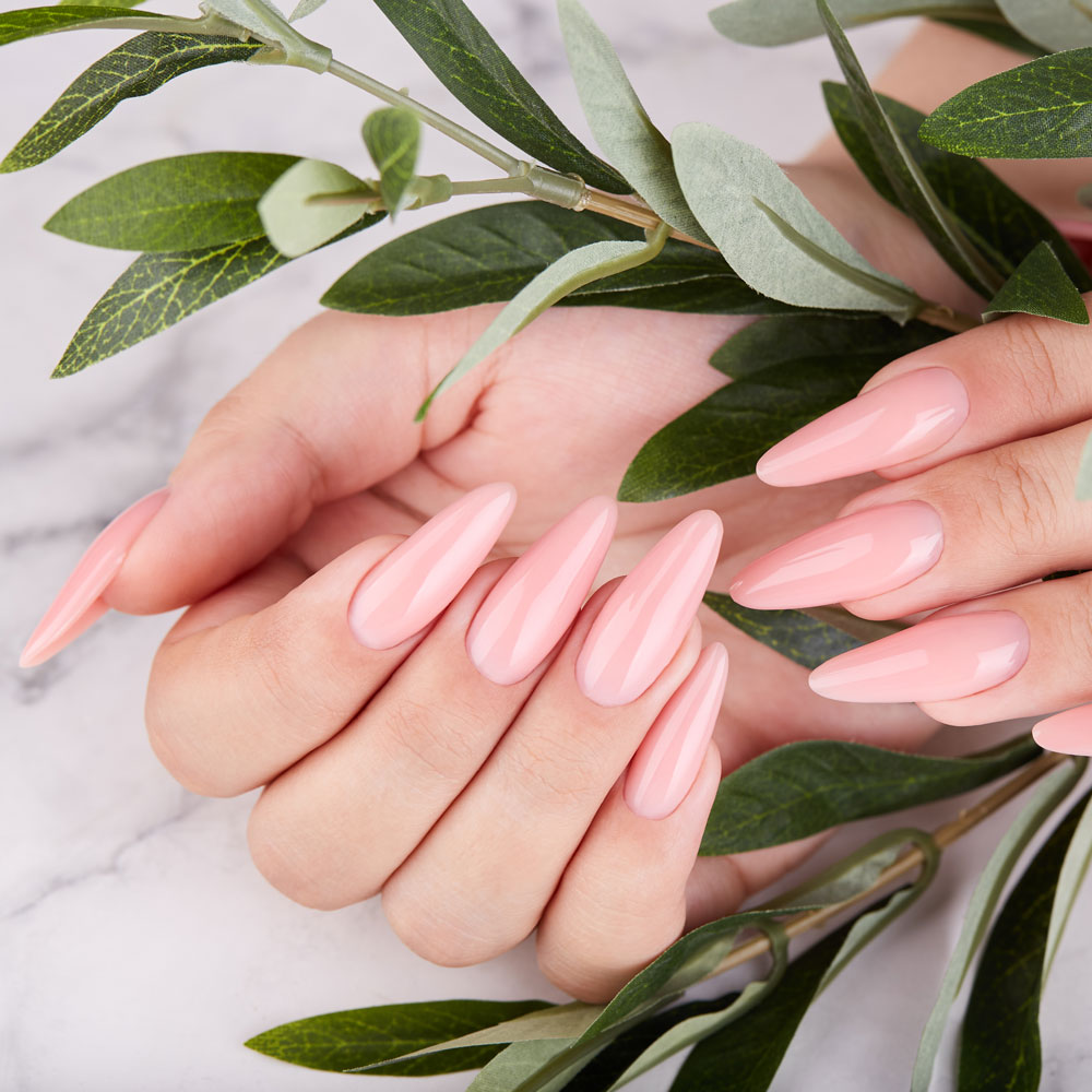 Nail enhancement in progress at dagna joanna permanent makeup and beauty in york, uk.